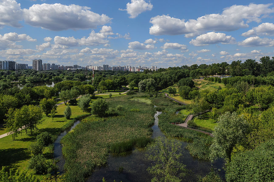 PARK ON THE BANKS OF THE MOSKVA RIVER IN KAPOTNYA